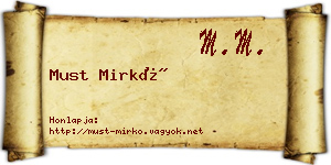 Must Mirkó névjegykártya